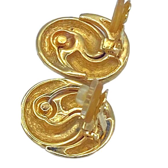 Authentic Christian Dior Gold-Tone Clip-On Earrings - Picture 8 of 9